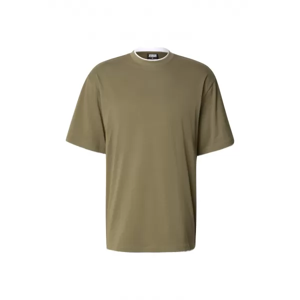  Muška majica kratkih rukava URBAN CLASSICS TB029A-00824 MASLINASTO/BIJELO 