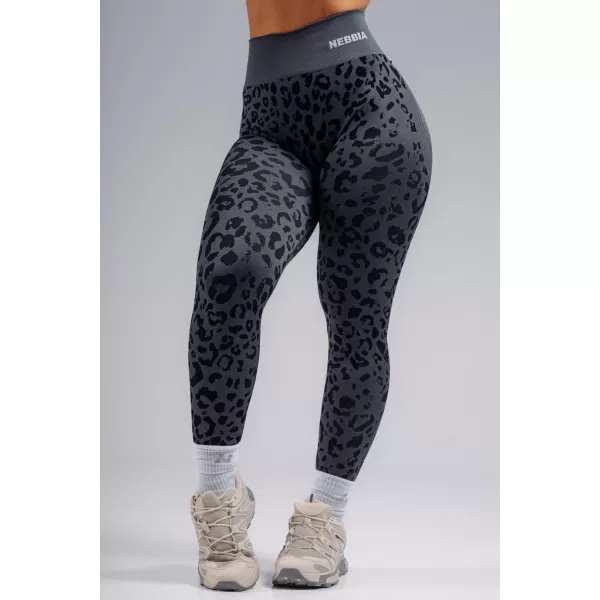 Kompresijske push-up tajice s leopard printom NEBBIA PRIMAL 849 CRNI LEOPARD 