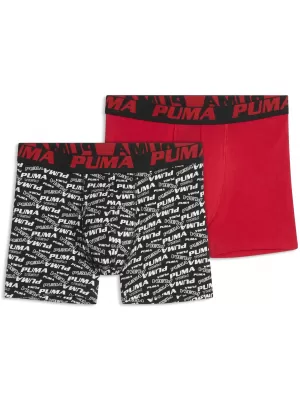 Dječje bokserice PUMA BOYS SCATTERED LOGO PRINT BOXERS 2P 94780303 CRVENO/CRNO