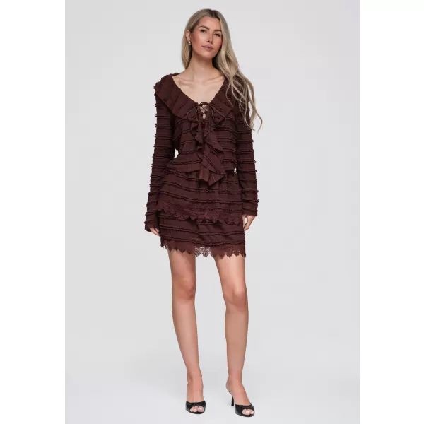  Ženska bluza OMBRE OW-TS-E0067 TAMNO SMEĐA 