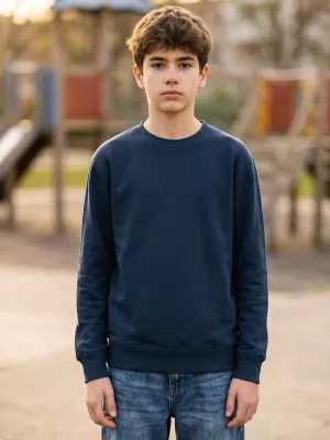 Dječji sweatshirt MALFINI CREW 427 TAMNOPLAVA