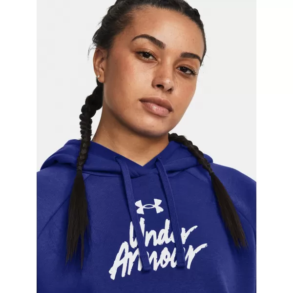  Ženski sweatshirt UNDER ARMOUR UA RIVAL FLEECE GRAPHIC HDY 1379609-400 PLAVA 