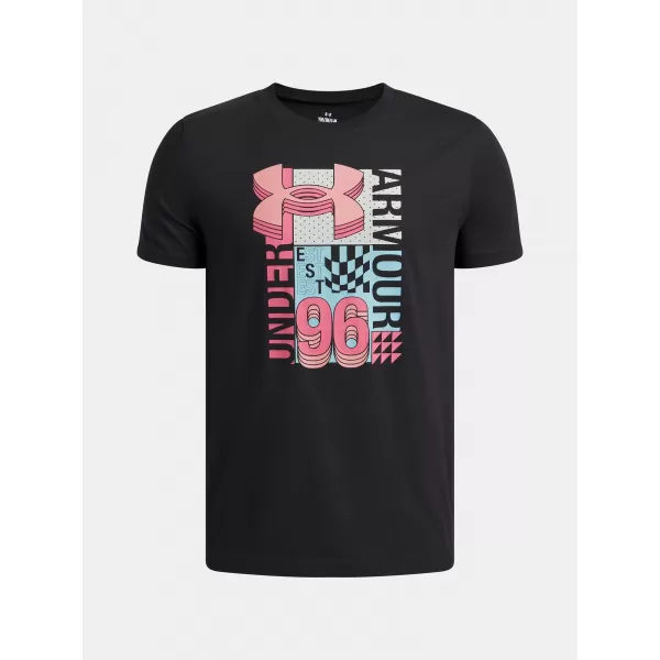  Majica za dječake UNDER ARMOUR B LOGO WM COLLAGE SS 6009271-001 CRNA 