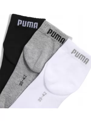 Čarape PUMA UNISEX QUARTER PLAIN 3P 93858917 SIVO/BIJELO/CRNO