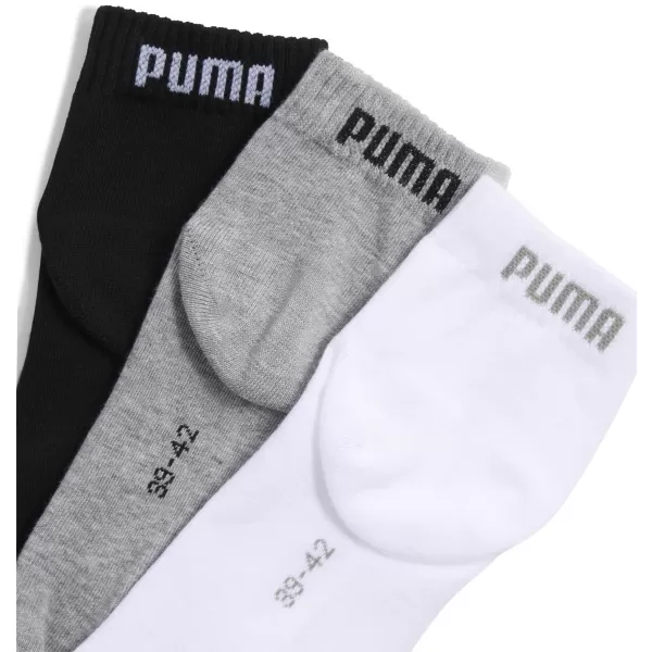  Čarape PUMA UNISEX QUARTER PLAIN 3P 93858917 SIVO/BIJELO/CRNO 