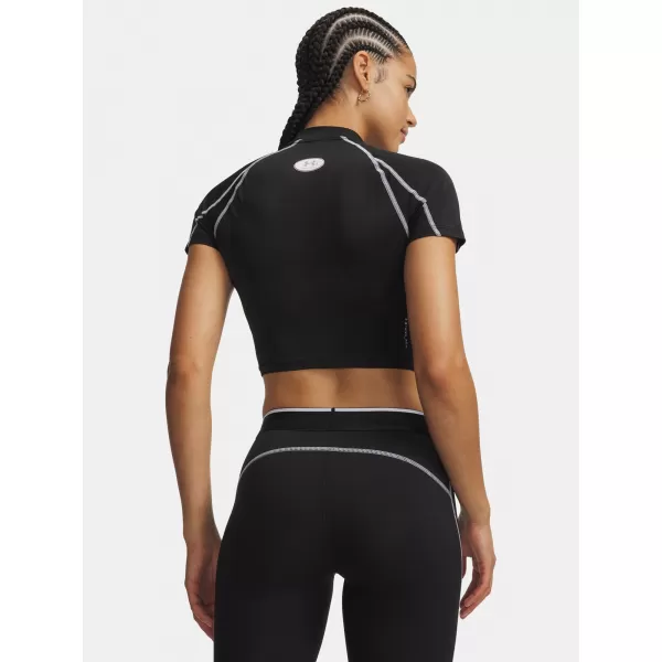  Ženska majica kratkih rukava UNDER ARMOUR HEATGEAR ELITE CROP MCK SS 6014710-008 CRNA 