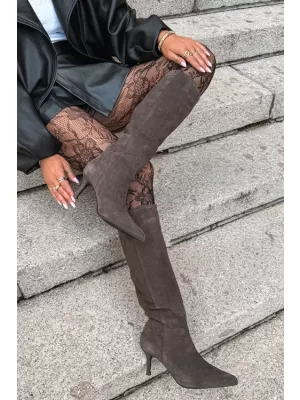 Ženske čizme BIG STAR SHOES UU274495 SMEĐE/BEŽ SJENE