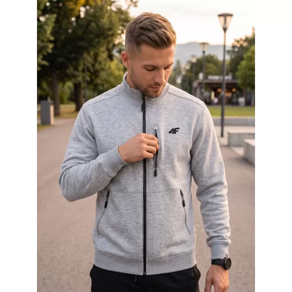  Muški sweatshirt 4F WMM00TSWSM2547 HLADNI SVIJETLO SIVI MELANGE 