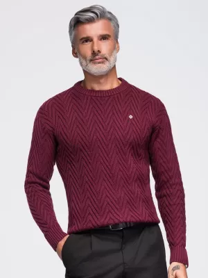 Muški pulover OMBRE OM-SWSW-0190 TAMNOCRVENA