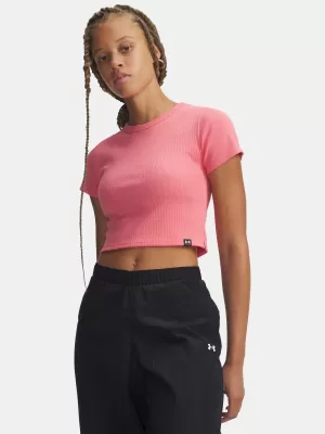 Ženska majica kratkih rukava UNDER ARMOUR RIVAL RIB BABY TEE 6000264-600 RUŽIČASTA