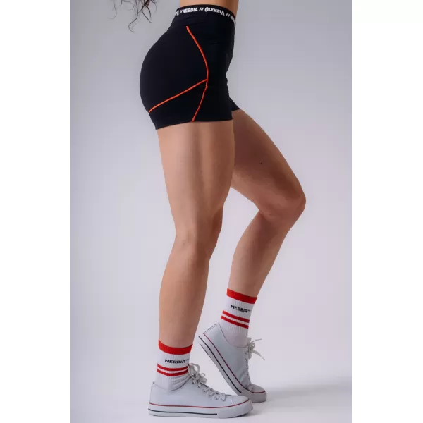 Ženske kratke hlače NEBBIA OLYMPIA HIGH-WAIST 937 CRNA 
