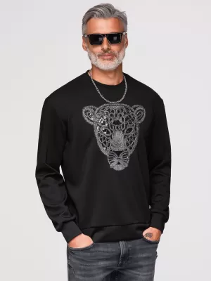 Muški sweatshirt OMBRE OM-SSNZ-0273 CRNA