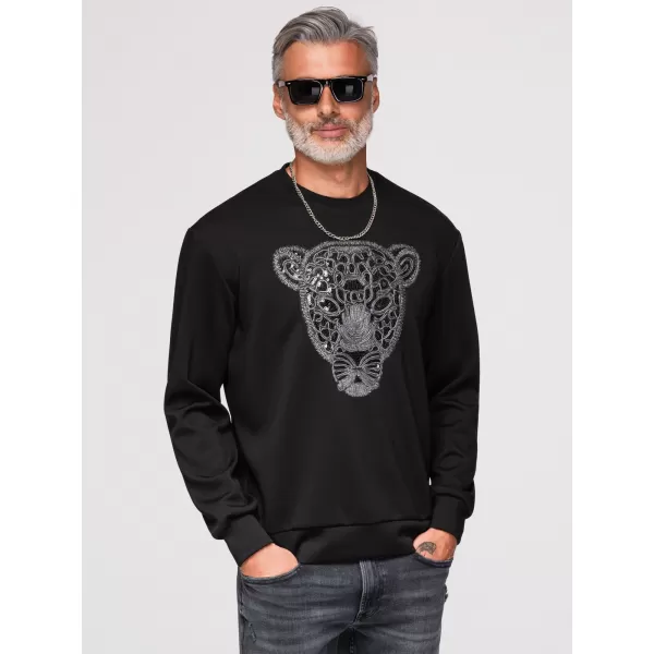  Muški sweatshirt OMBRE OM-SSNZ-0273 CRNA 