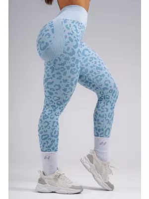 Kompresijske push-up tajice s leopard printom NEBBIA PRIMAL 849 PLAVI LEOPARD