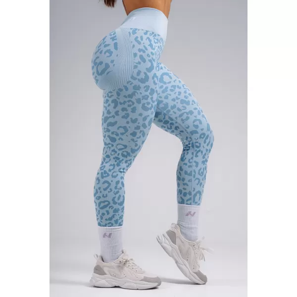  Kompresijske push-up tajice s leopard printom NEBBIA PRIMAL 849 PLAVI LEOPARD 