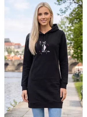 Ženska produžena majica ALTISPORT ALW091419 CRNO RUŽIČASTA