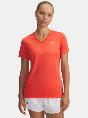 Ženska majica kratkih rukava UNDER ARMOUR TECH SSV- SOLID 1384229-690 CRVENA