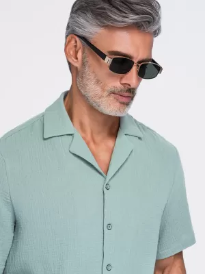 Muška košulja OMBRE OM-SHSS-0223 PASTELNO ZELENA
