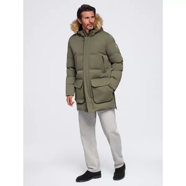  Muška parka OMBRE OM-JALJ-0310 TAMNOMASLINASTO 