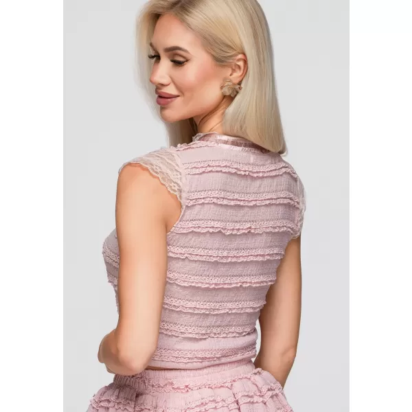  Ženska bluza OMBRE OW-TS-E0066 RUŽIČASTA 