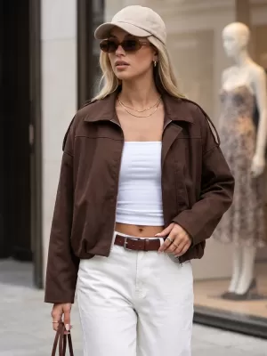 Ženska jakna DSTREET TY5956 SMEĐA