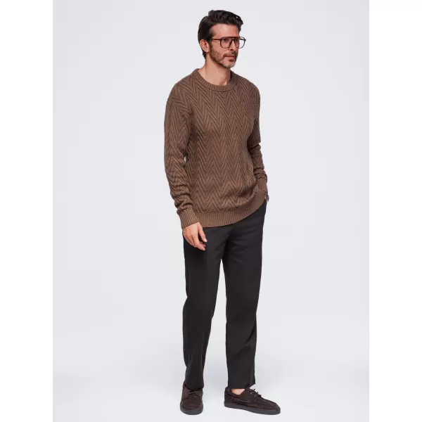 Muški pulover OMBRE OM-SWSW-0190 SMEĐA 