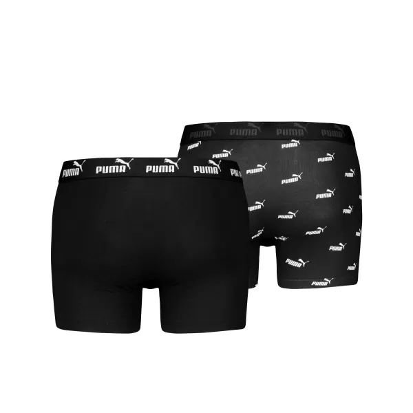  Muške bokserice PUMA ELEMENTS MEN LOGO PRINT BOXERS 2P 93875405 CRNA 
