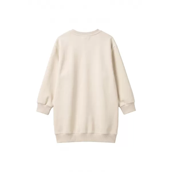  Sweatshirt haljina za djevojčice URBAN CLASSICS UCK8565-02903 BIJELI PIJESAK 