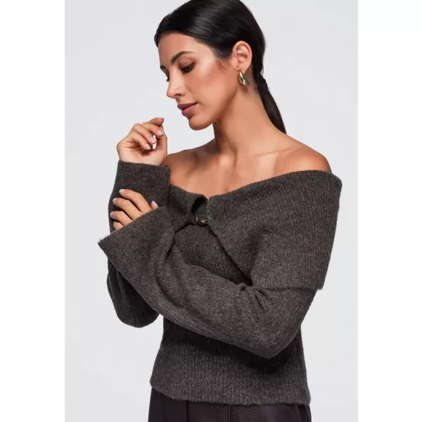  Ženski pulover OMBRE OW-SW-E0011 SMEĐA 