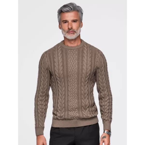  Muški pulover OMBRE OM-SWSW-0191 SMEĐA 