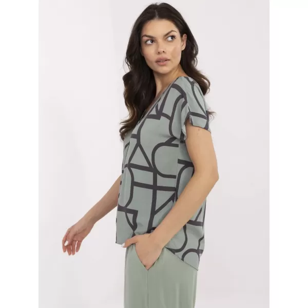  Ženska bluza SUBLEVEL D73771M11171D KAKI/CRNA 