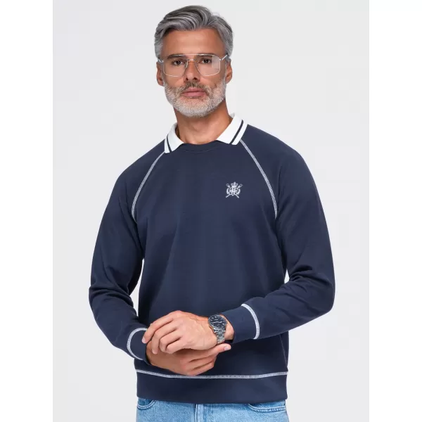  Muški sweatshirt OMBRE OM-SSNZ-0269 TAMNOPLAVA 