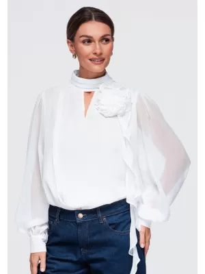 Ženska bluza OMBRE OW-TS-E0085 BIJELA
