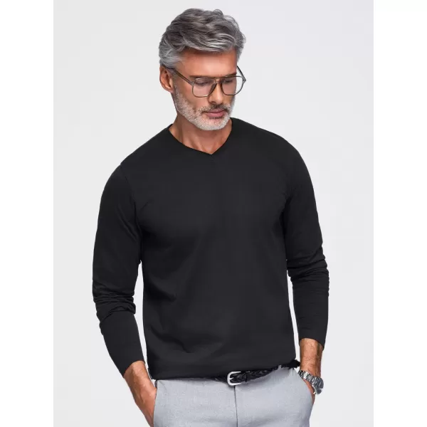  Muška majica kratkih rukava OMBRE OM-LSBL-0143 CRNA 