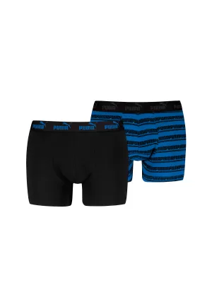 Muške bokserice PUMA ELEMENTS MEN STRIPED BOXERS 2P 93884203 CRNO/PLAVO