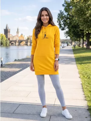 Ženska produžena majica ALTISPORT ALW091419 JANTAR