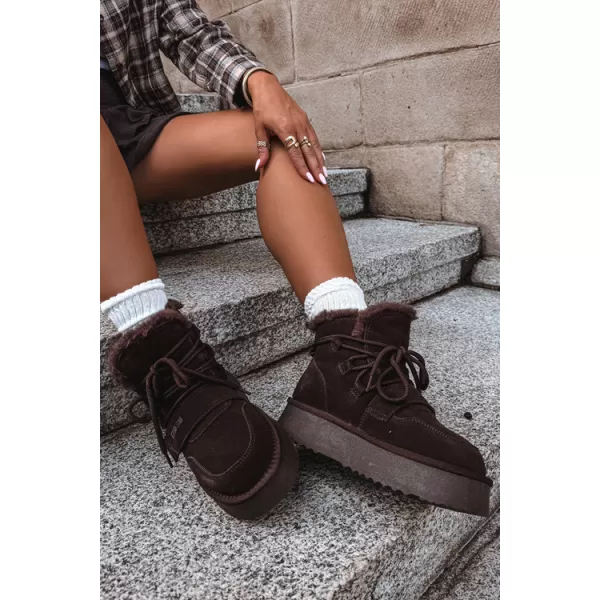  Ženski snjegovići BIG STAR SHOES UU274316 SMEĐE/BEŽ SJENE 