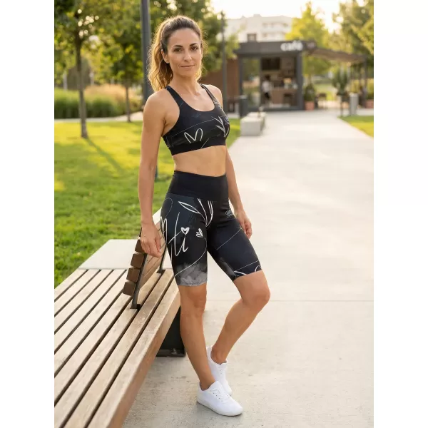  Ženske vrhunske tajice preko koljena (nove veličine) ALTISPORT VOJ/ALW083LEG06 CRNO-BIJELO 