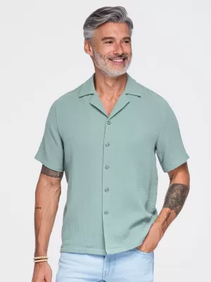 Muška košulja OMBRE OM-SHSS-0223 PASTELNO ZELENA