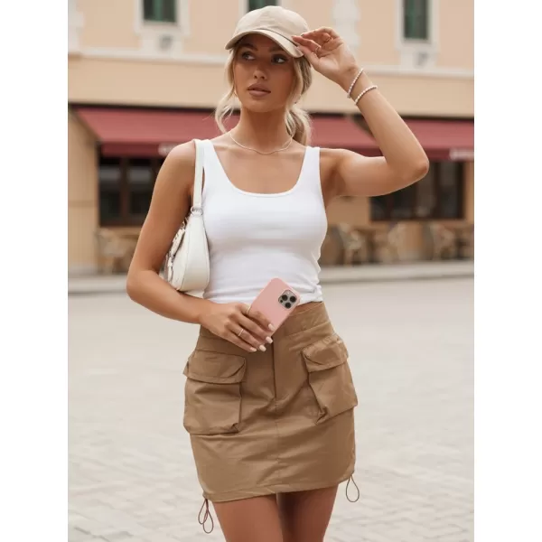  Ženska suknja DSTREET CY0440 KARAMELA 