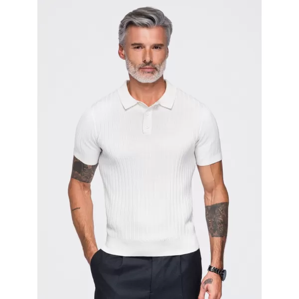  Muška polo majica OMBRE OM-POSS-0180 PRLJAVO BIJELA 