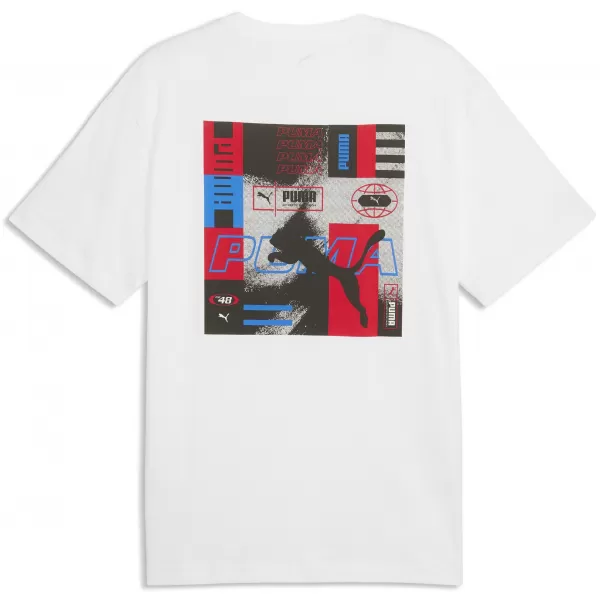  Muška majica kratkih rukava PUMA GRAPHICS RELAXED STACKED TEE 69436802 PUMA BIJELA 