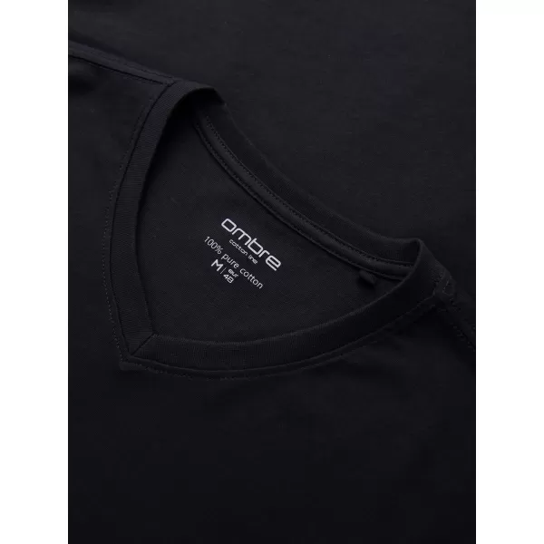  Muška majica kratkih rukava OMBRE OM-LSBL-0143 CRNA 