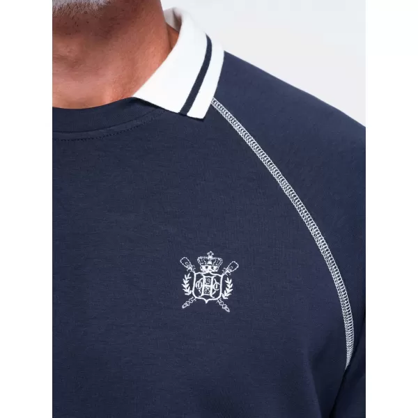  Muški sweatshirt OMBRE OM-SSNZ-0269 TAMNOPLAVA 