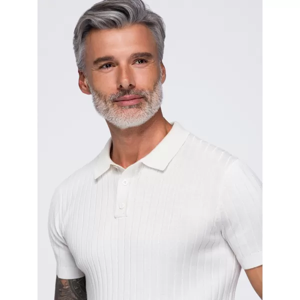  Muška polo majica OMBRE OM-POSS-0180 PRLJAVO BIJELA 