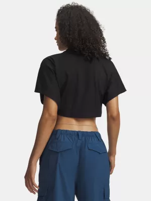 Ženska majica kratkih rukava UNDER ARMOUR CROPPED SCRIPT SS TEE 6009677-008 CRNA