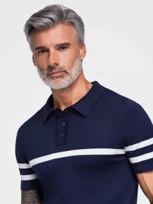 Muška polo majica OMBRE OM-POSS-0177 TAMNOPLAVA