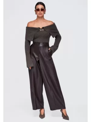 Ženski pulover OMBRE OW-SW-E0011 SMEĐA