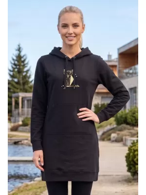 Ženska produžena majica ALTISPORT ALW091419 CRNO I ZLATNO