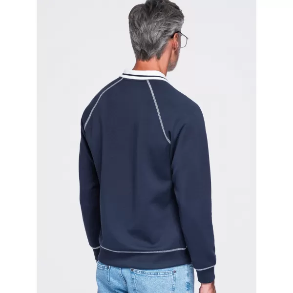  Muški sweatshirt OMBRE OM-SSNZ-0269 TAMNOPLAVA 